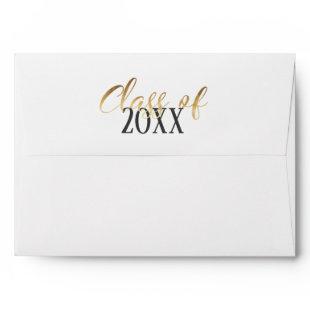 Modern Elegant Gold Script Graduation Envelope