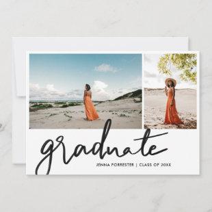 Modern Elegant Graduate Script | Grad Photo Invitation
