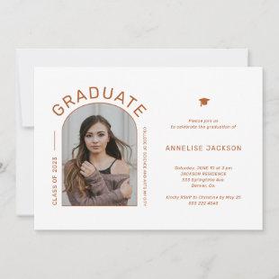 Modern elegant photo graduation party invitation