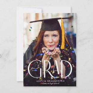 Modern Elegant Type Graduation Photo Budget Invitation