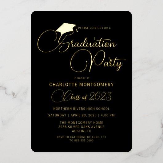 Modern Elegant Typography Graduation Invitation