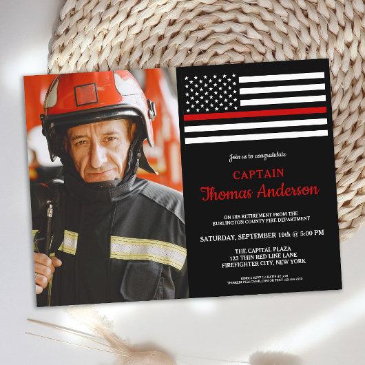 Modern Firefighter Retirement Party Custom Photo  Invitation Postcard