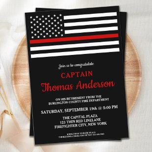 Modern Firefighter Retirement Party Invitation