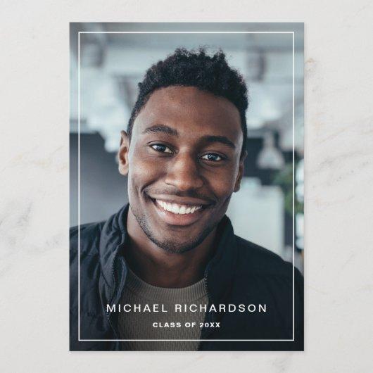 Modern Frame | Vertical Two Photo Graduation Party Invitation