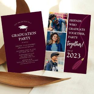 Modern 'Friends' Graduation Party Photo Collage Invitation