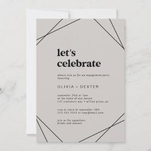 Modern Geometric | Gray Let's Celebrate Invitation
