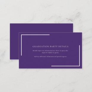 Modern Geometric Purple Graduation Party Enclosure Card