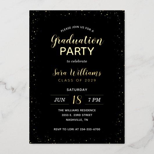 Modern Glitz Graduation Party Foil Invitation