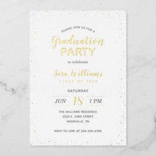 Modern Glitz Graduation Party Foil Invitation
