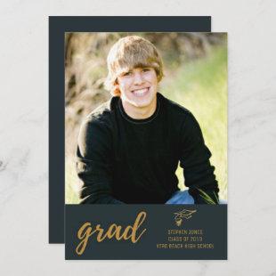 Modern Gold 2019 Guys Boy Graduation Party Invite