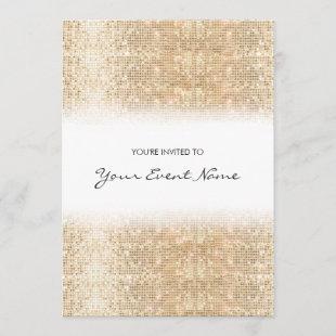 Modern Gold Faux Sequins Festive Party Invitation