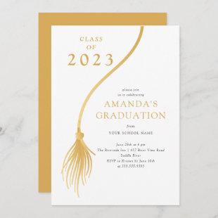 Modern Gold Tassel Graduation Party Invitation