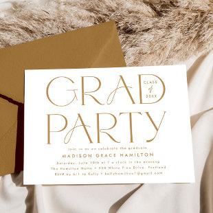 Modern Gold Typography Graduation Party Invitation