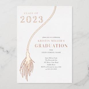 Modern Golden Tassel Graduation Foil Invitation
