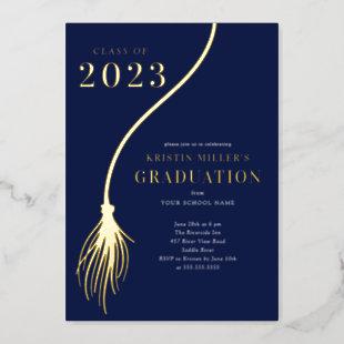 Modern Golden Tassel Graduation Invitation Foil Invitation