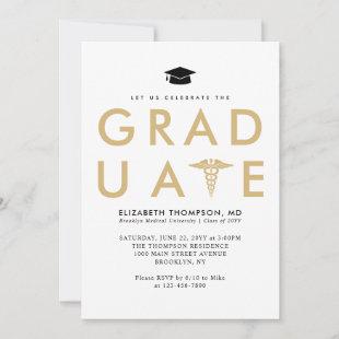 Modern Grad Medical School Doctor Graduation Party Invitation