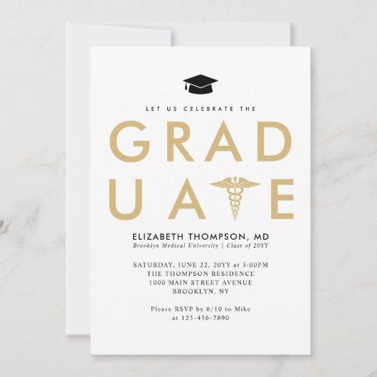 Modern Grad Medical School Doctor Graduation Party Invitation