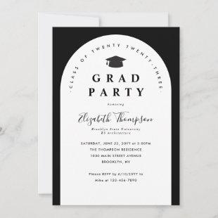 Modern GRAD PARTY Arch Graduate Cap Graduation Invitation