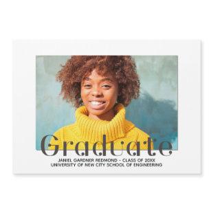 Modern Graduate Announcement Photo Magnetic Card