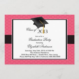 Modern Graduate Cap & Tassel Graduation Party Invitation