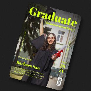Modern Graduate Grad Graduation Party Magazine  Invitation