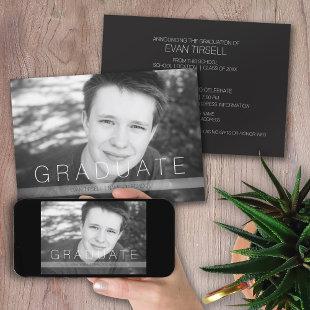 Modern Graduate Photo with announce and Party Invitation