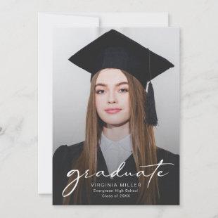 Modern Graduate Script Photo Graduation Invitation