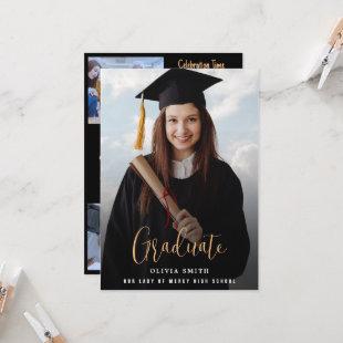 Modern Graduation Invitation with memory pictures
