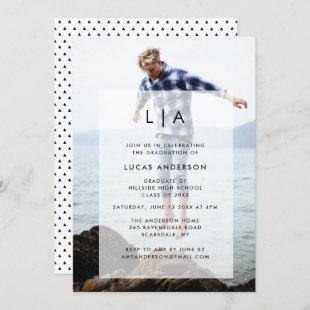 Modern Graduation Party Invite with Photo Overlay