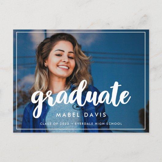 Modern graduation party photo postcard