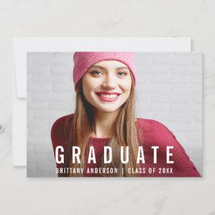 Modern Graduation Photo Announcement W Card