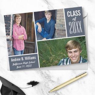Modern Graduation Photo Collage Class of 20XX Invitation