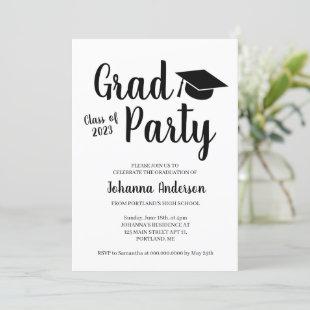 Modern Graduation Script Grad Party Invitation