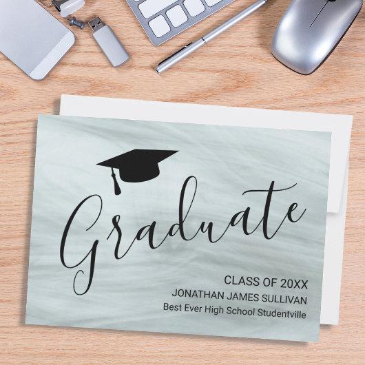 Modern Gray Graduation Announcement
