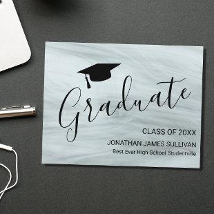 Modern Gray Graduation Announcement Postcard