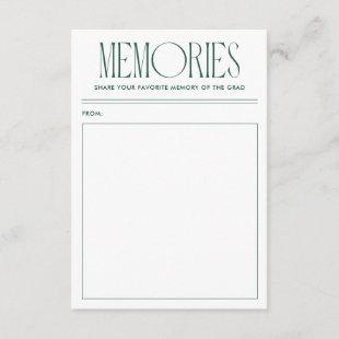Modern Green Favorite Memory Graduate Enclosure Card