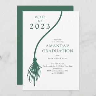 Modern Green Tassel Graduation Party Invitation