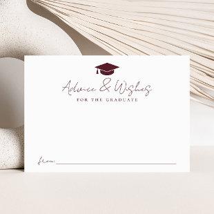 Modern Handwritten Maroon Script Graduation Advice Enclosure Card