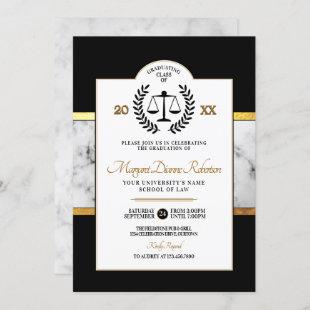 Modern Law School Graduation Party Invitations