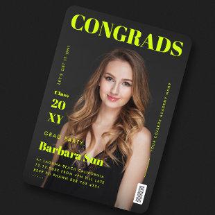 Modern Magazine Cover Grad Party Graduation Party Invitation