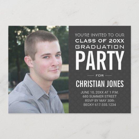 Modern Male Grad | Graduation Party Invitation
