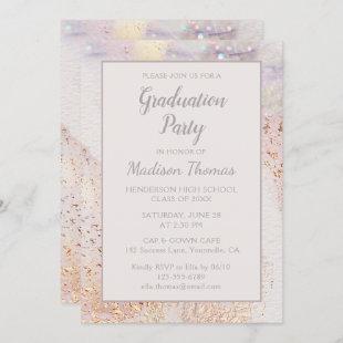 Modern Marble Sparkle  | Graduation Invitation