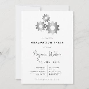 Modern Mechanical Engineer Graduation Party Invite