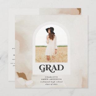 Modern minimal abstract photo collage graduate invitation