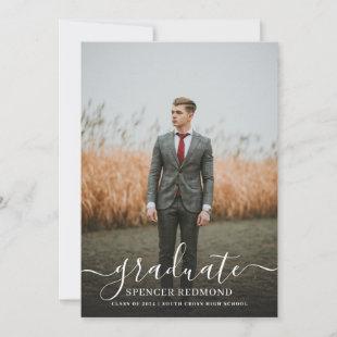 Modern Minimal Photo High School Graduation  Invitation