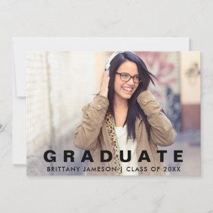Modern Minimalist Graduation Announcement Card