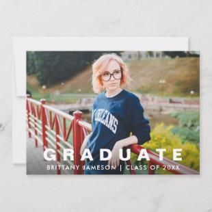 Modern Minimalist Graduation Announcement Card W
