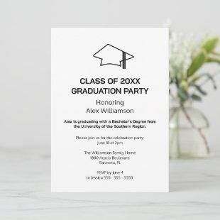 Modern Minimalist Graduation Party Invitation