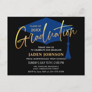 Modern Minimalist Graduation Party Invitation Postcard