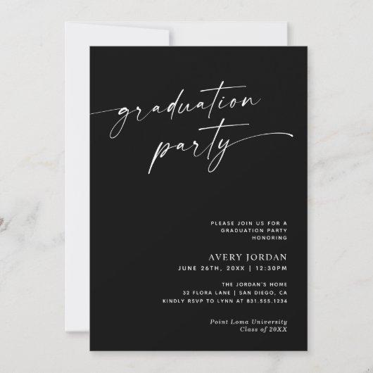 Modern Minimalist Graduation Party Invite